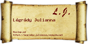 Légrády Julianna névjegykártya